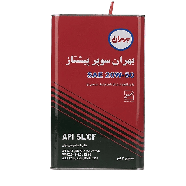روغن موتور بهران سوپر پیشتاز SL/CF (20W50) حجم ۴ لیتر روغن موتور بهران سوپر پیشتاز SL/CF (20W50) حجم ۴ لیتر