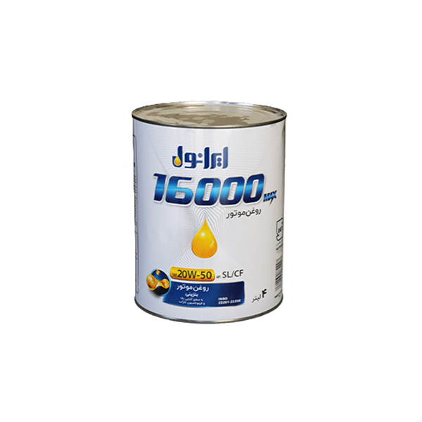 روغن موتور ایرانول 16000 مکس (20W-50) SL/CF حجم 4 لیتر