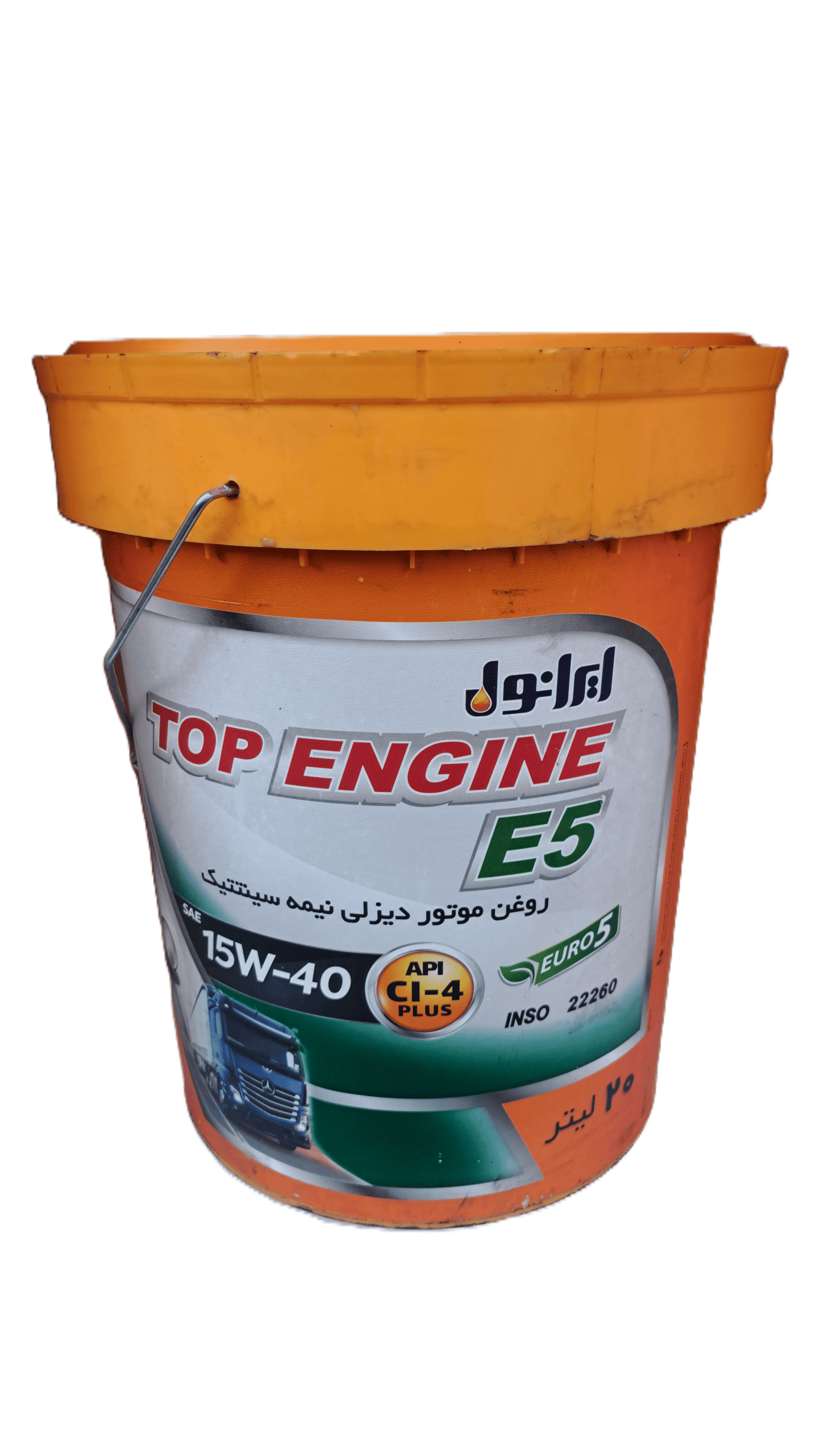 روغن موتور ایرانول تاپ انجین (15W-40) E5 حجم 20 لیتری روغن موتور ایرانول تاپ انجین (15W-40) E5 حجم 20 لیتری