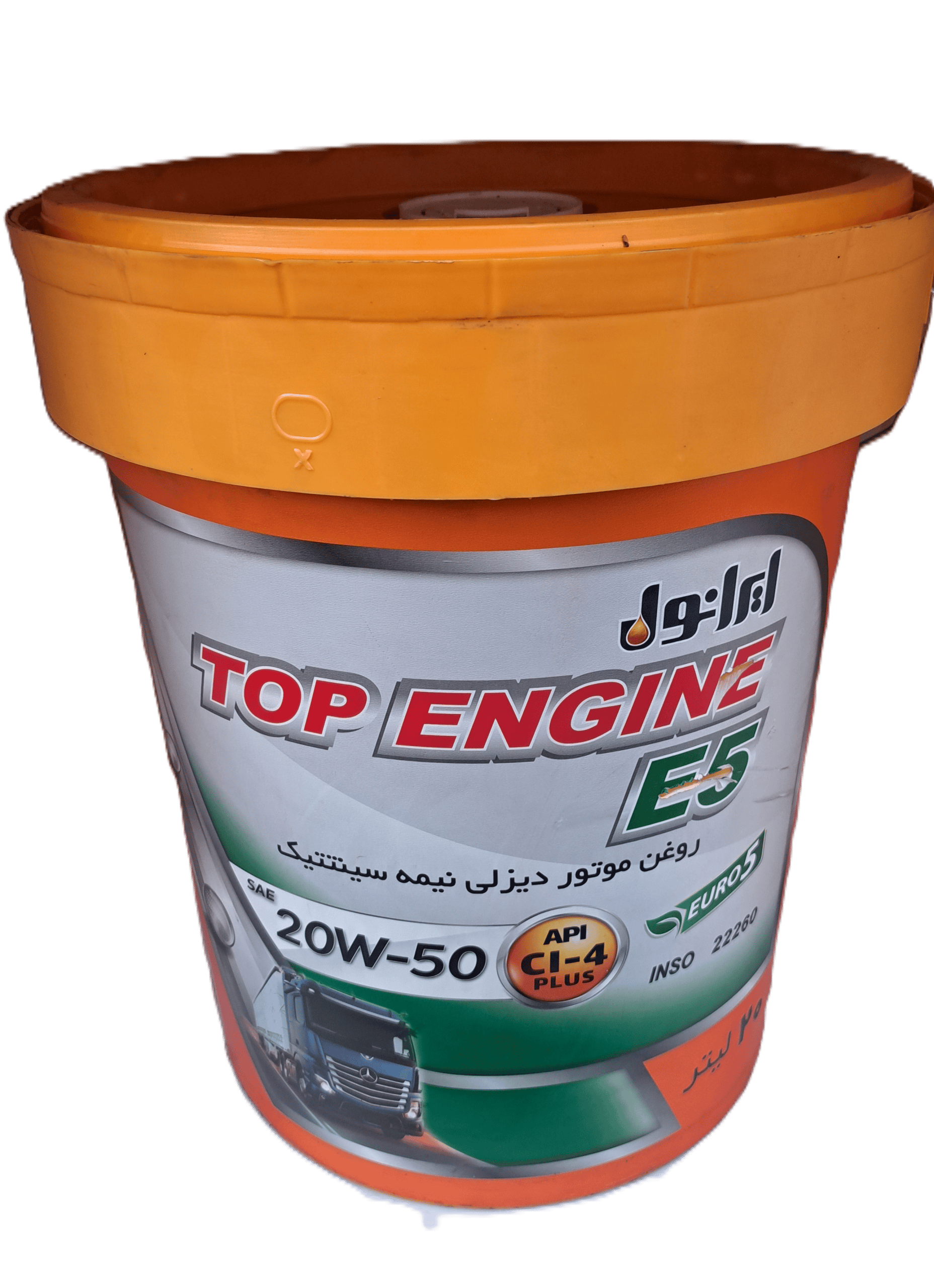 روغن موتور ایرانول تاپ انجین (20W-50) E5 حجم 20 لیتری روغن موتور ایرانول تاپ انجین (20W-50) E5 حجم 20 لیتری